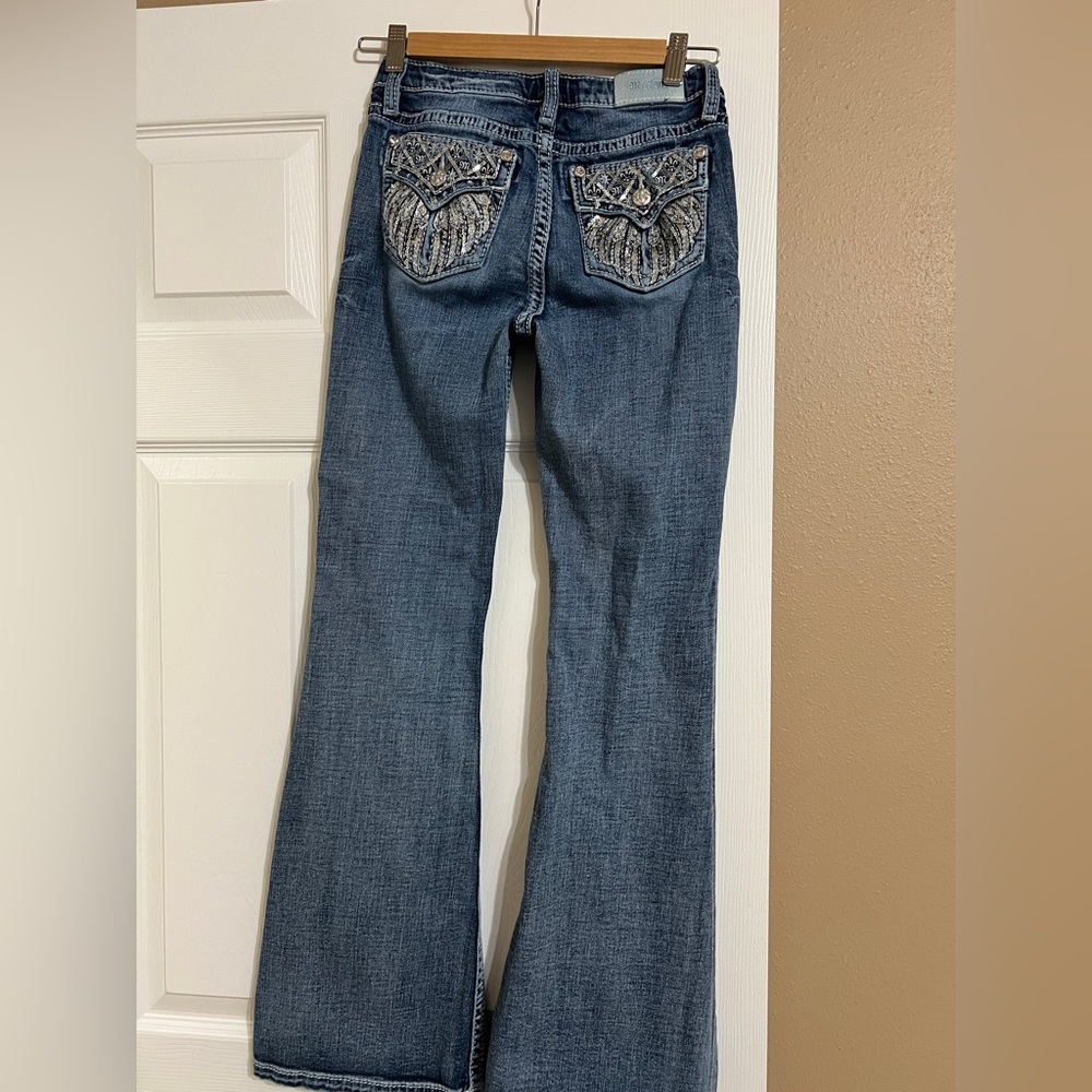 Miss Me Medium Blue Mid-Rise Flare Jeans